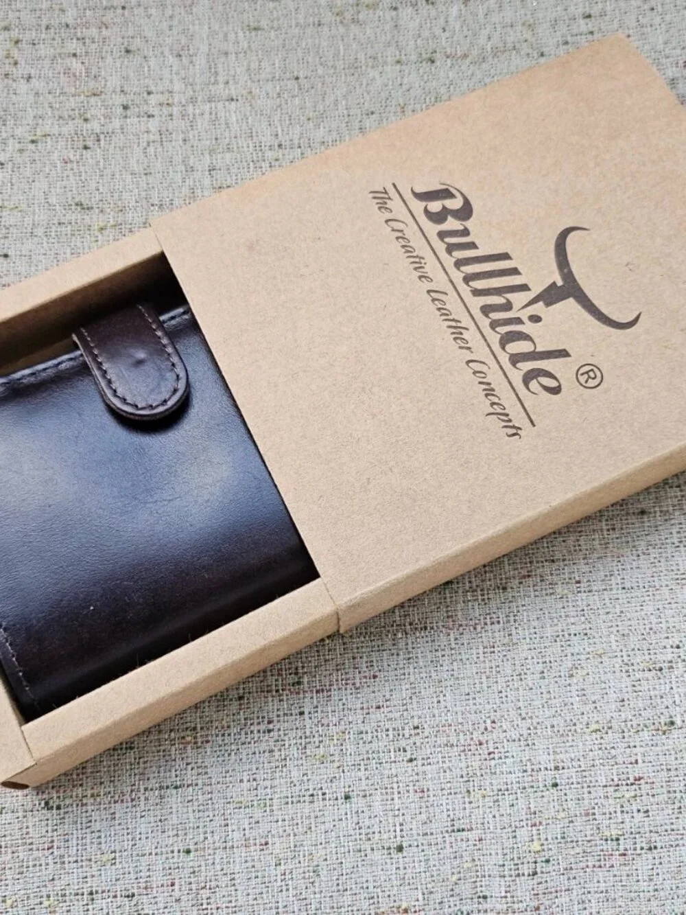 Handmade Wallet Purse Clutch Card Holder Brown Genuine Leather W/ Box & Bag
